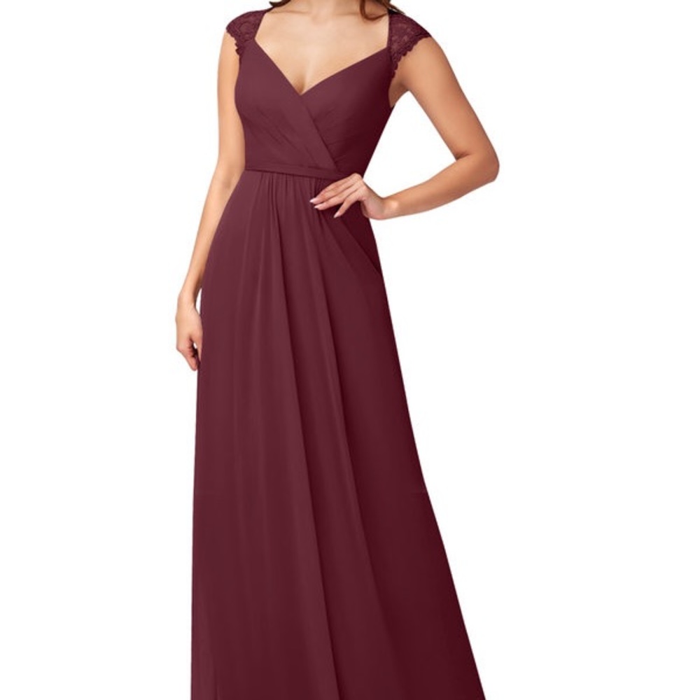 Bridesmaid: Azazie Cabernet floor length dress